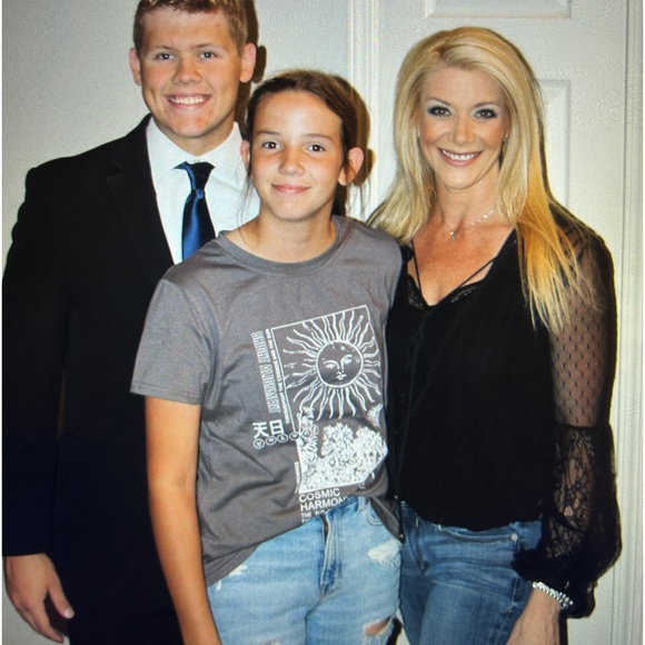 Free People Long sleeve semi sheer black lace blouse w ruffles at wrist - Picture 2 of 9